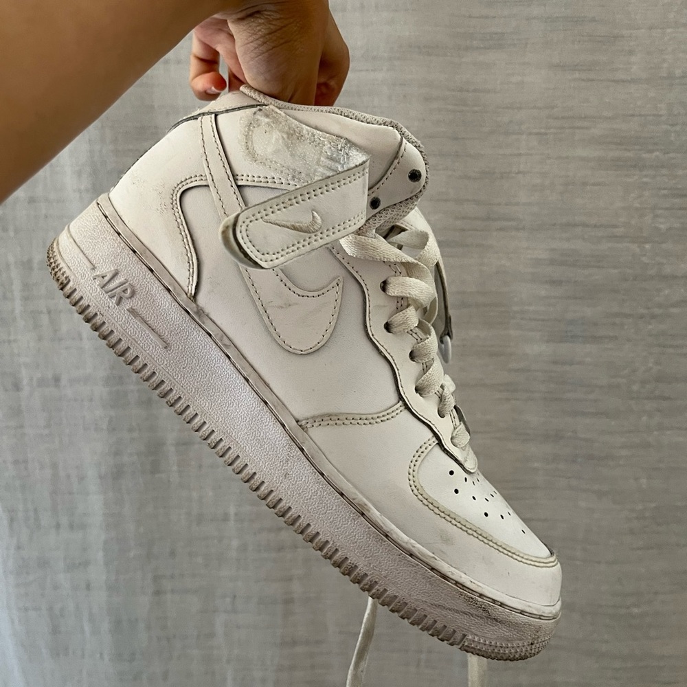 White air forces mid rise with strap
